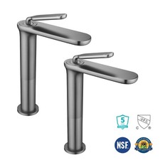 2 Pack Single Handle/Hole Bathroom Sink Faucet Rv Lavatory Vanity Mixer Tap Grey