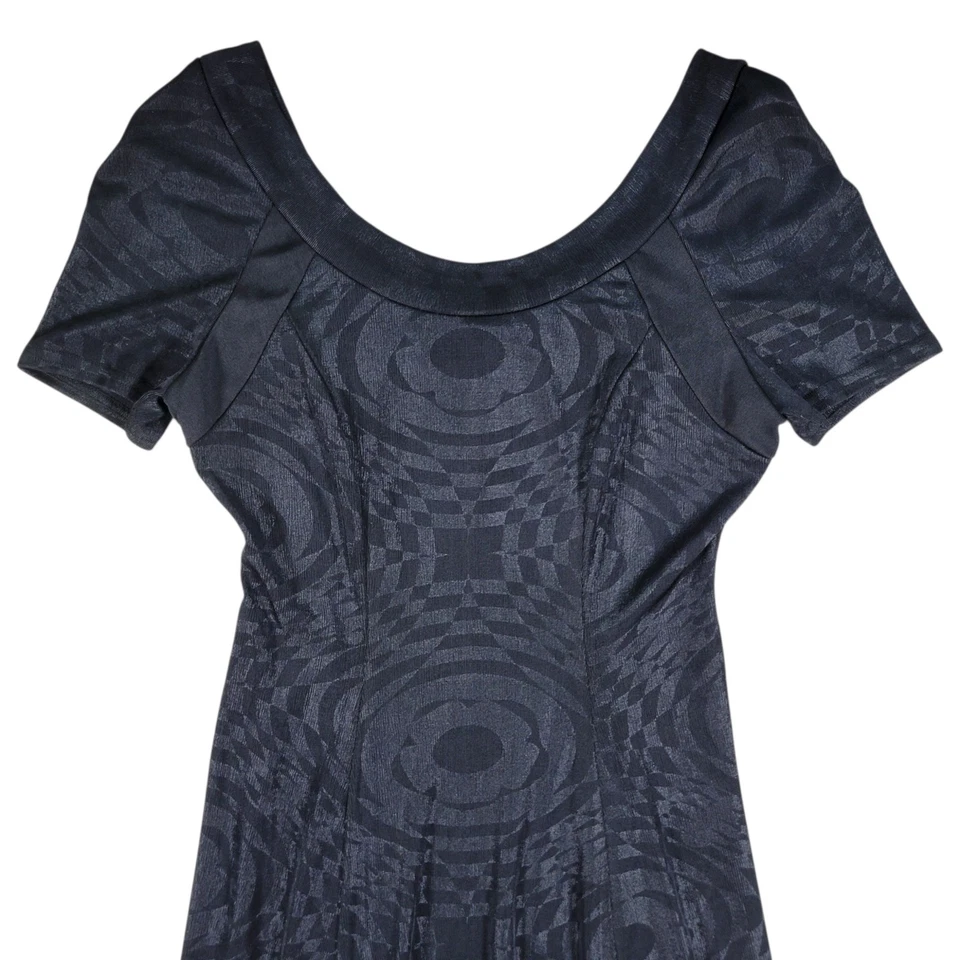 Maxi Vestido Vintage Joseph Ribkoff Para Mujer 6 Negro Slinky Elástico Línea A Años 70 80 Foto 4 de 4