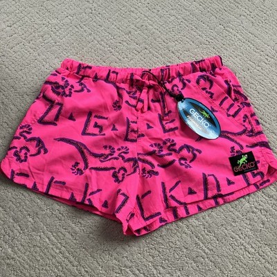 NWT Gecko Hawaii Neon Pink Volley Swim Trunks Shorts Nylon Size Medium COOL! 