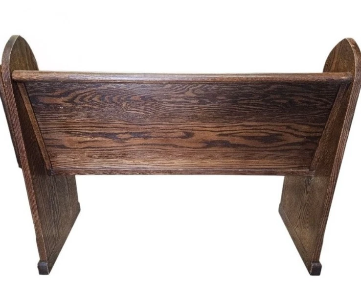 Antique Synagogue Bench Church Pew Solid Oak Neo Gothic Revival Star Of David A - Image 4 of 4