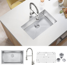 ATTOP 30 Inch Undermount Kitchen Sink with Faucet,Stainless Steel Undermount Sin