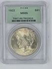 1922 PEACE DOLLAR PCGS MS65  OGH , Flawles Gem In Old Green Holder!
