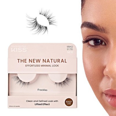 KISS The New Natural False Eyelashes Single Pack, 12 mm, Natural Volume, Easy...