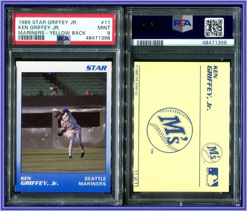 PSA 9 1989 Star Mariners Yellow Back #11 Ken Griffey Jr. RC POP28 Seattle