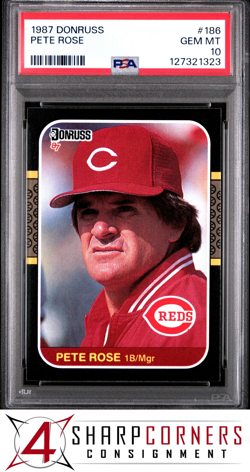 1987 DONRUSS #186 PETE ROSE REDS PSA 10