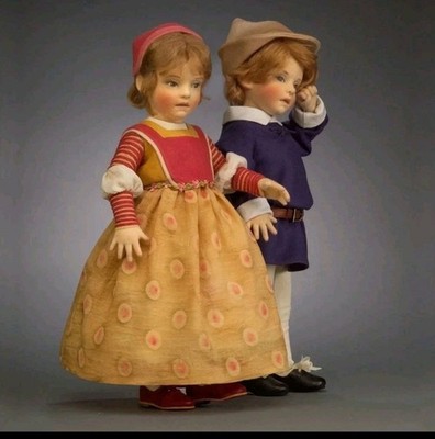 R John Wright Pair 17'' BABES IN THE WOOD Dolls Jessie Willcox Smith  1 Of 100