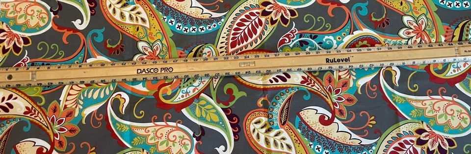 2 Covington Fabrics Whimsy 2013 Floral Paisley Canvas Cotton Duck 50x44 & 23x30 - Image 4 of 4