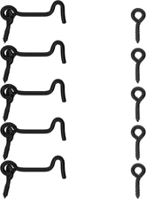 5Pcs Barn Door Latch Hook, 2 Inch Cabin Hook and Eye Latch for Wooden Window Gat