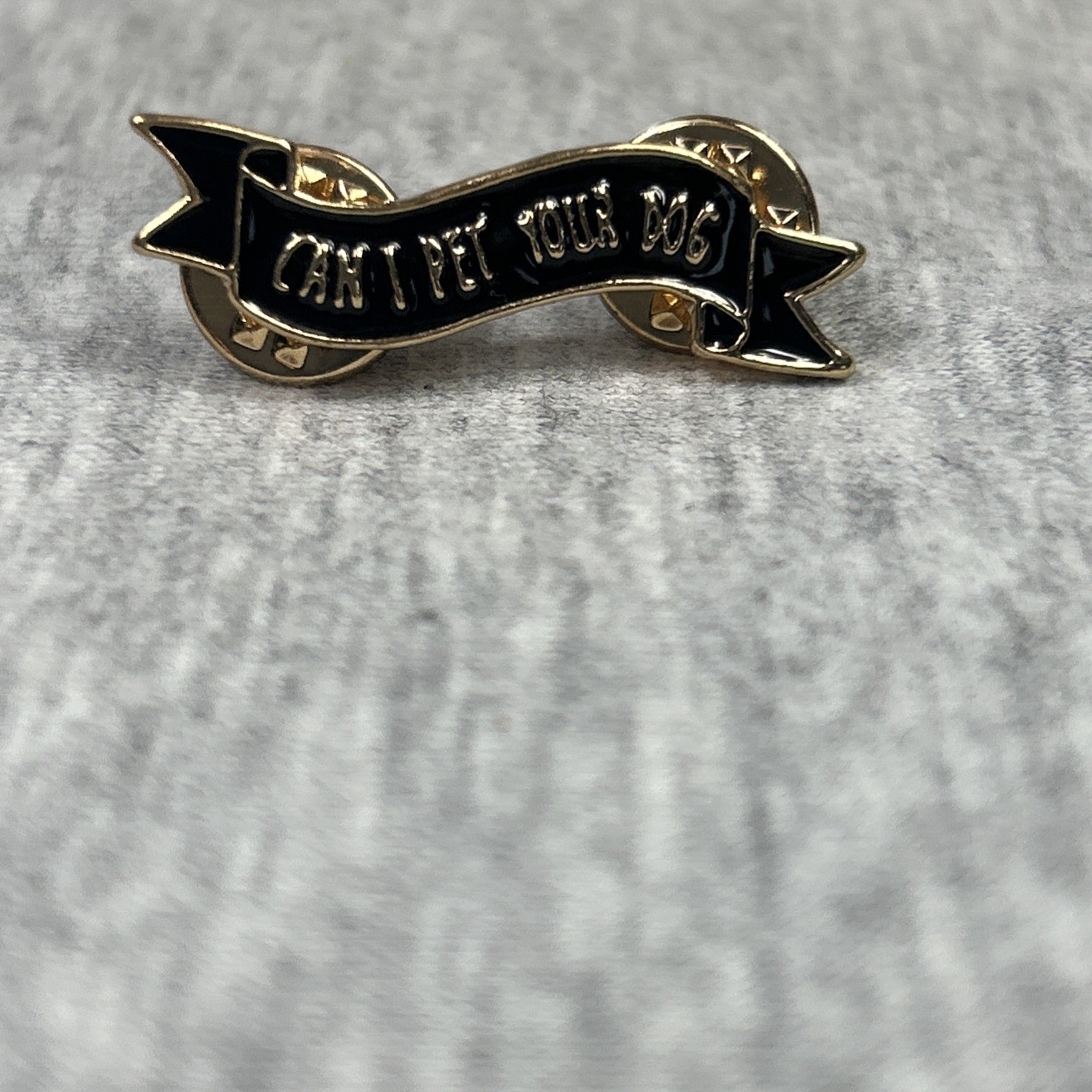 Enamel Pin Brooch “Can I Pet Your Dog” Funny Lapel Hat Backpack Outdoors New