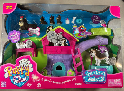 New 2007 Puppy In My Pocket Spin & Swing Treehouse Set 10 Pieces 88210 NIB