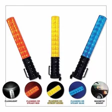 Emi 3000 Led Safety Baton, Black+Red, Highimpact Abs Plastic, 13 1/2 In Length