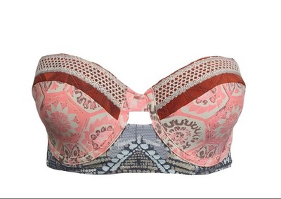 MAAJI Damen Buntes Swim Bandeau Bikinioberteil 1648MTSLG Größe Large NWT