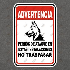 Warning Sign Sticker Attack Dogs on Premises Safety Compliance Notice 989396