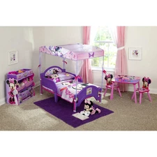Minnie Mouse Toddler Canopy Bed Purple Plastic Frame, Plastic