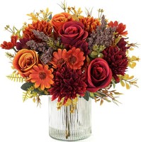 KüNstliche Herbstblumen 2 BüNdel Herbststrauß Deko Blumenstrauß