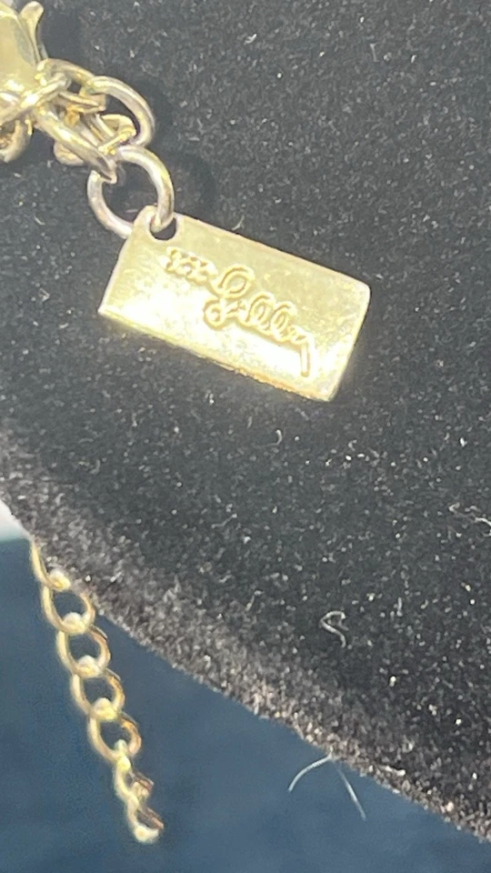 "Collar Lilly Pulitzer Sea Coral Resort blanco/marfil esmalte y tono dorado 32""" Foto 4 de 4