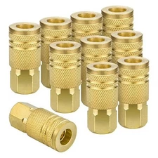 [10pcs] 1/4-Inch Brass Female Industrial Coupler