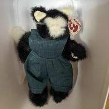 Purrcy Ty Collectibles 9" Cat in Overalls w/Tag