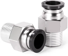 Male Straight 1/4 Inch Tube OD x 1/8 Inch NPT Thread Push to Connect Fittings PC