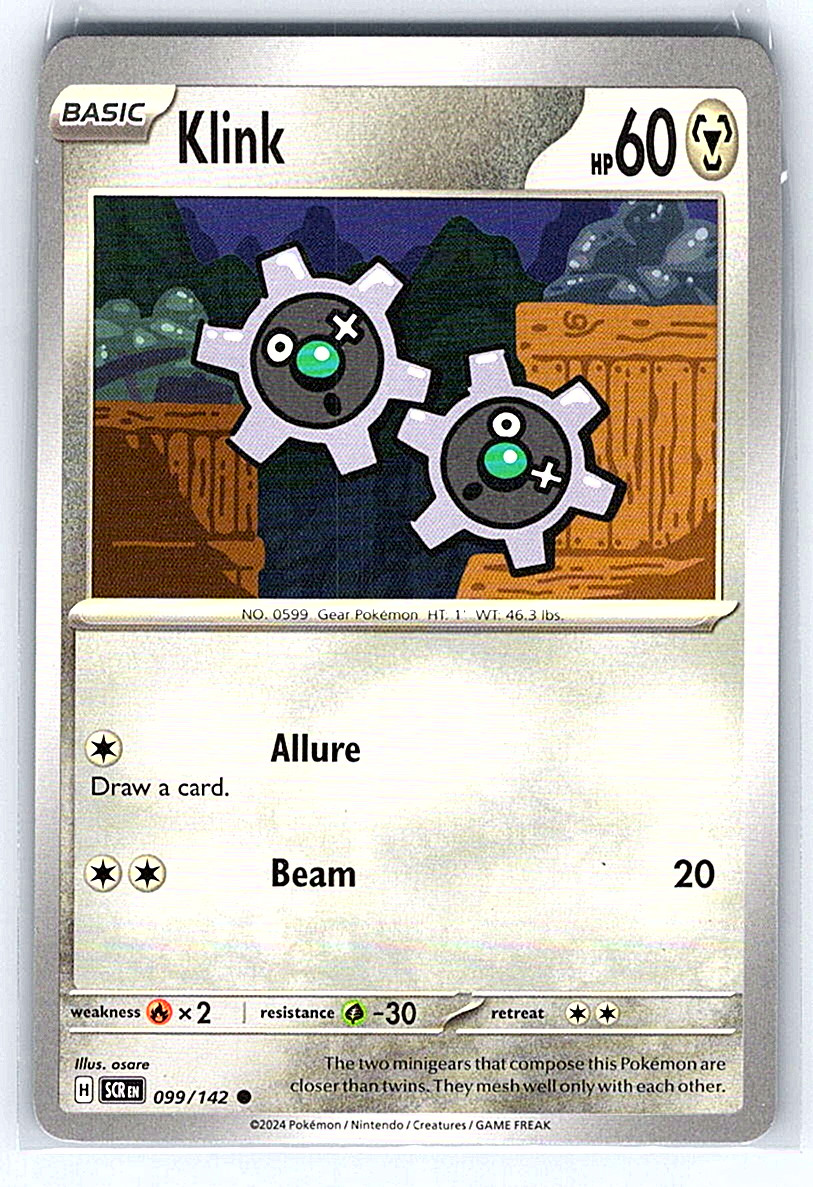 Klink 099/142 Stellar Crown NM or LP Pokemon Card