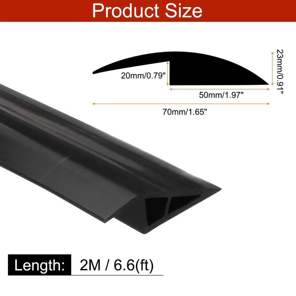 Floor Transition Strip, 0.9" 6.6ft Transition Cover, Black Foto 2 de 4
