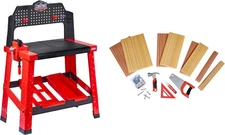 Creative Construction Workbench with 15+ Accessories, Pretend Play Construction