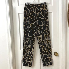 CARLISLE High Waist Pants Corduroy Giraffe Boho Artsy Statement Sz 4, 28" Waist