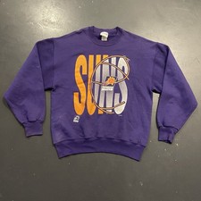 VINTAGE Phoenix Suns Sweatshirt Mens Medium Purple Orange Crewneck Pullover NBA