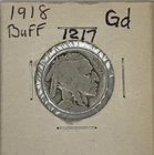 1918 Good Buffalo Nickel, Item 1217