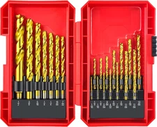 Titanium Twist Drill Bit Set 21 Piece Fit for Cutting Hard Metals，Such as Stainl