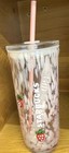 Starbucks Pink Strawberry Glass Cold Cup Tumbler w/ Lid & Straw, Coffee & Tea — photo 2