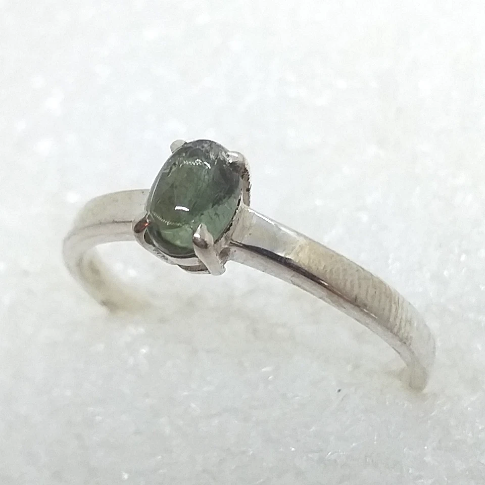 ECHTER NATUR Turmalin grün 925 Sterling Silber RING Gr 19 Verdelith - Bild 1 von 3