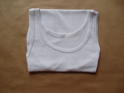 White tank top in 100% cotton, men's underwear size. 44 (It) - M