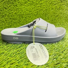 Oofos OOahh Mens Size 8 Womens 10 Slate Gray Beach Walking Recovery Slide Sandal