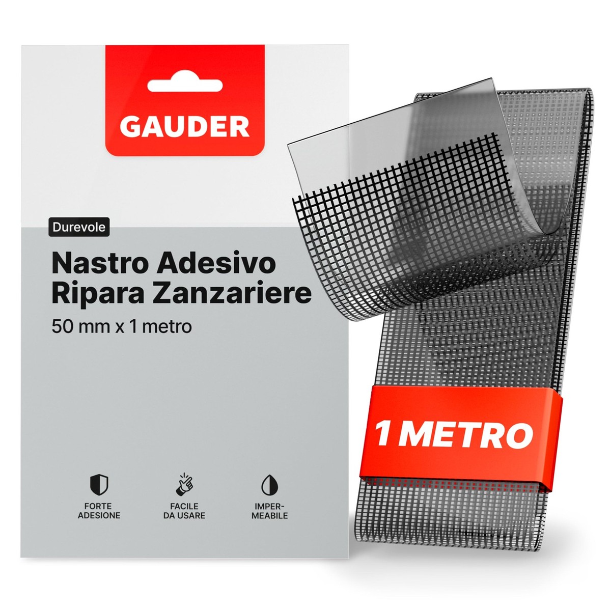 Nastro Ripara Zanzariere 5cm X 2m - Grigio, Impermeabile, Per Riparazione Facile E Veloce