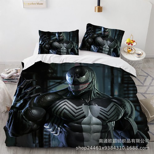 Venom 3D Bedding Set 2/3 PCS Quilt Duvet Cover Dorm Single Double King Size Gift - Picture 10 of 36