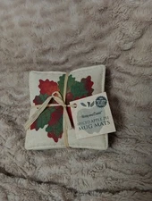 Harry and David - 4 Fragrance Spiced Apple Pie Mug Mats Coasters 