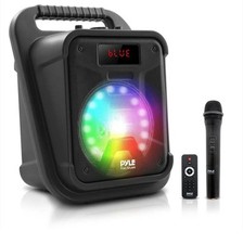 Pyle 8 in Portable PA Speaker System Bundle Kit w/ Built-in LED Lights, 360 Watt