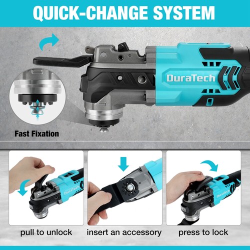 DURATECH Cordless Oscillating Tool 20V Oscillating Multitool 3°Oscillation Angle - Picture 8 of 12