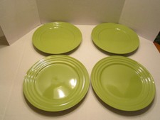 Rachael Ray Double Ridge Set of 2 Dinner Plates Green Apple 11\ Rachael Ray Double Ridge Set of 2 Dinner Plates Green Apple 11\