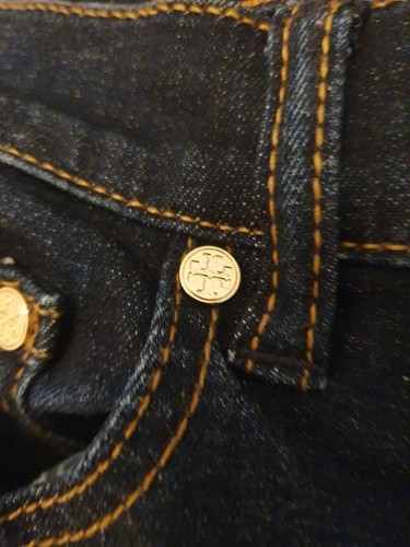 Women's TORY BURCH Navy Skinny Trousers, Size W26 - Picture 5 of 11