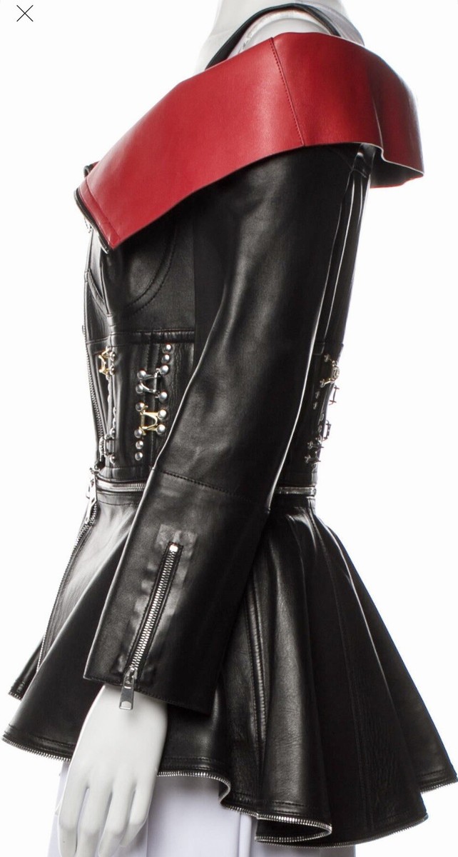 【24AW NEW】Alexander mcqueen / レザー ジャケット /Red Black FLASH SALE Alexander McQueen Studded Leather Jacket Black