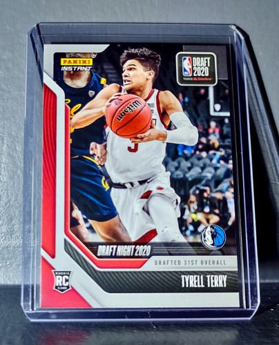 Tyrell Card Model Tyrell Terry 2020-21 Panini NBA Draft Night #32 Basketball Rookie Card ...