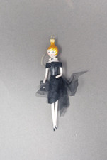 De Carlini, Black Tule Dress Fashion Lady, ITALIAN Glass Xmas Christmas Ornament