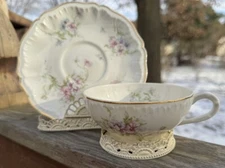 Haviland Annette Cup & Saucer, Made In America, USA, Fine China Teacup, Tea Cup