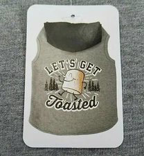 Vibrant Life LETS GET TOASTED DOG SWEATER HOODIE Size Medium (20-50 lb) Gray 17"