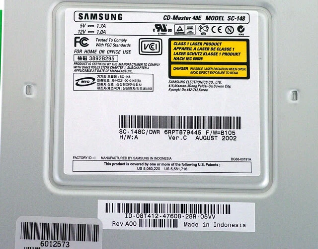 Samsung SC-148 Black IDE 48X CD-ROM Drive - Image 3 of 4