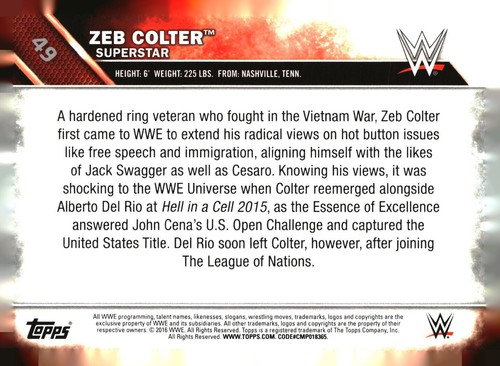 2016 Topps WWE base and inserts, bronze, silver - pick your card PYC - Picture 332 of 466