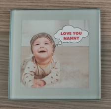 PERSONALISED HIGH QUALITY GLASS OR ACRYLIC PHOTO COASTER 10 cm CUSTOM MADE GIFT