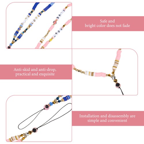 2pcs Cellphone Lanyard Phone Wrist Lanyard Backpack Charm Evil Lanyard - 第 5/12 張圖片
